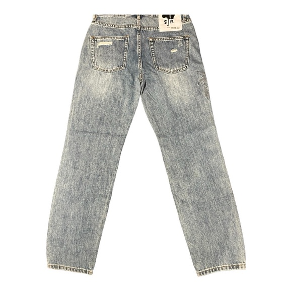 🆕 FREE PEOPLE Sandrine Rose Embroidered Palm Tree🌴 Skinny Jeans🌴 - 5 Button Fly - Picture 5 of 11